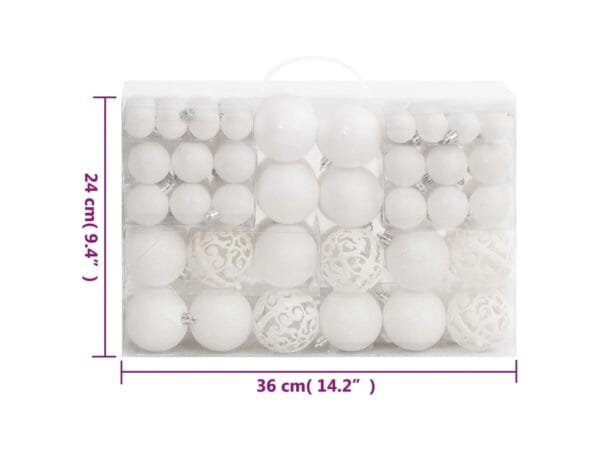 Conjunto 111 de enfeites de Natal branco - Imagem 5